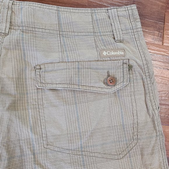 Columbia Shorts Mens 36 OmniShade Ripstop Flat Front Long Bermuda Mini Plaid - Picture 3 of 10